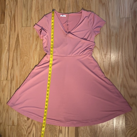 maurices pink v-neck a-line fit & flare dress M - Picture 10 of 12